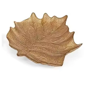 Vaisselle Décorative Alimentaire Plat De Service En Métal Plaqué Or Feuille Plat De Service Pour La Maison Hôtel Et Restaurant Utilisation - Product Image 5