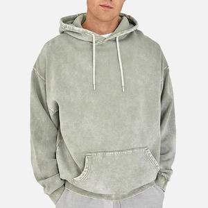 Vente en gros label personnalisé sweats à capuche solides lavés à l'acide pour hommes qualité supérieure tissu respirant sweats à capuche pour hommes lavés à l'acide 2025 - Product Image 1