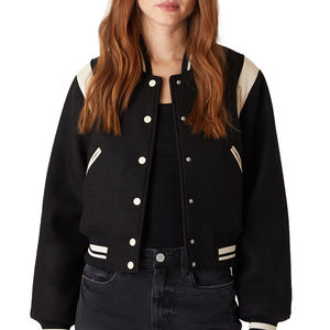 Nouvelle arrivée, veste universitaire pour femmes, veste universitaire de la meilleure qualité pour adultes, veste universitaire personnalisée pour femmes, service OEM - Product Image 3