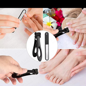 Coupe-ongles professionnel en acier inoxydable noir, lame incurvée, coupe-ongles multifonction, outil de manucure et de toilettage - Product Image 6
