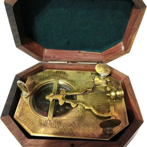 Laiton antique nautique cadran solaire maritime boussole fait à la main en métal poli artisanat finition Vintage survie voyageur cadeau - Product Image 1