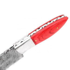 Jexmoo, grado Industrial, OEM, personalizado, hecho a mano, acero de Damasco, cuchillo desollador, mango de madera, Funda de cuero, combate, Camping, caza, regalo - Product Image 4