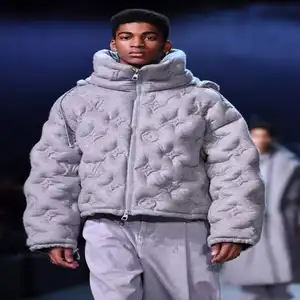 Veste à bulles bouffante imperméable en polyester à logo personnalisé pour hommes veste rembourrée extérieure d'hiver chaude pour hommes