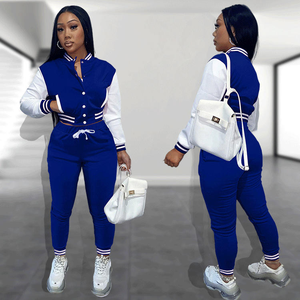 Custom Women Plaid Two Piece Tracksuit Varsity Jacket Set Jogger Pants Outfit Streetwear Sportswear Zip Sweat Suit Wholesale - Product Image 4