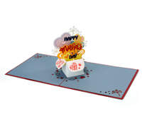 Nouveau fournisseur de cartes de vœux 3D en papier pour la fête des mères avec note et enveloppe