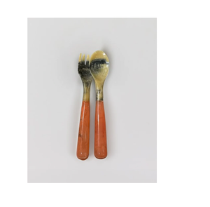 Cuerno y mango de resina, cubiertos, servidor de ensalada, cuchara, tenedor, juego para fiestas, regalos, servidor de ensalada, la mejor calidad - Product Image 3