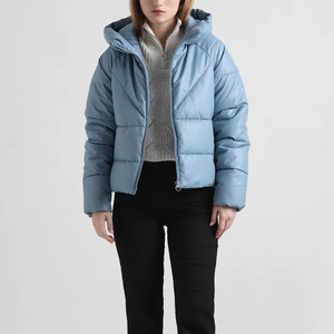 Chaqueta acolchada impermeable de poliéster 100% para mujer, abrigo largo OEM de talla grande con servicio de invierno de longitud corta, diseño personalizable - Product Image 4