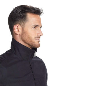 แจ็กเก็ตกันลมกันน้ำสำหรับผู้ใหญ่สีดำคอตั้งมีซิปแขนเสื้อกันลม - Product Image 5