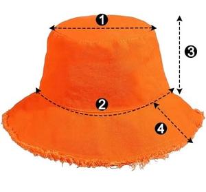 Chapeau bob vintage orange, doublure en fourrure, pliable, en tissu éponge épais, protection solaire, idéal pour l'hiver, l'été et la plage - Product Image 2