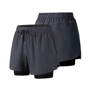 Short de jogging OEM personnalisé, décontracté, respirant, séchage rapide, confortable, double couche, uni, style urbain, taille élastique, pour l'entraînement - Product Image 3