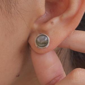 Regalo DE BODA diseñador Simple Stud pendientes 925 plata esterlina sólida hecha a mano piedra preciosa Spinner labradorita Stud pendientes joyería - Product Image 2