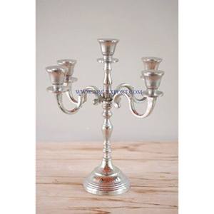 Candélabre unique de plancher de parties de vaisselle de table de nouveau style 5 bras candélabres en aluminium d'argent de grande taille de qualité supérieure à vendre - Product Image 1