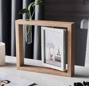 Creativo marco de fotos rectangular giratorio de doble cara florero de planta y Marco de pie de mesa de escritorio flotante para decoración del hogar - Product Image 3