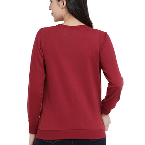 Sweat-shirt décontracté pour femme 2024, en molleton respirant, 100% coton, col rond, automne-hiver, nouveau design, doublé - Product Image 5