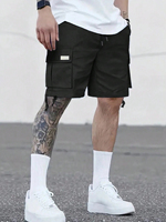Short classique cargo stretch pour hommes 98% coton 2% Spandex vente en gros stock short Hip Hop à cordon pantalon short cargo pour hommes