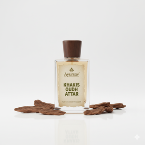 AYURSAV Khakis Oudh Attar Aceite de perfume árabe de larga duración con notas almizcladas amaderadas para hombres Botella de aluminio Vida útil de 10 años - Product Image 1