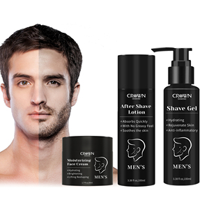 Kit de 3 uds de ácido hialurónico orgánico Natural de etiqueta privada después del afeitado Gel loción reparación hidratante conjunto de cuidado de <span class=keywords><strong>barba</strong></span> <span class=keywords><strong>para</strong></span> hombres - Product Image 1
