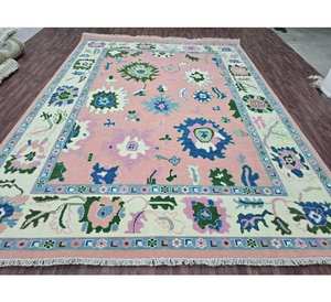 Tapis en laine noué à la main |   Tapis en laine avec support en coton pour la maison et les espaces de vie, tapis persans pastel et tapis design. - Product Image 2