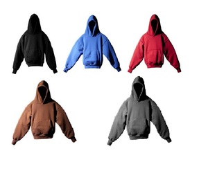 Ropa de calle Hip Hop para hombre Color sólido en blanco 320gm 400Gsm recortada Boxy Fit Kanye Fleece Hoodie algodón sudaderas con capucha de gran tamaño DDP envío - Product Image 1