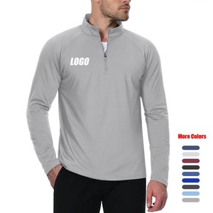 Camiseta de Golf de Manga Larga de Alta Calidad, Ajustada, Deportiva, con Cierre de Cremallera de un Cuarto, Ligera, de Secado Rápido y Cuello Alto Simulado - Product Image 1