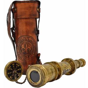 Vente chaude Vintage Laiton De Poche Maritime Spyglass avec Étui En Cuir pour Cadeaux et Décoration De Bureau À Domicile - Product Image 1