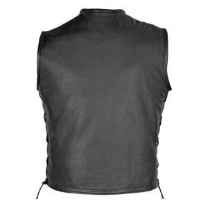 Gilet en cuir véritable classique sur mesure unisexe % cuir de vache Club de motards Veste sans manches Slim Biker Gilet d'été - Product Image 5