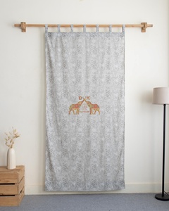 Rideaux floraux en coton avec imprimés rétro américains pour salon, rideaux à motifs floraux écologiques - Product Image 4