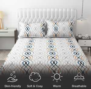 Ensemble de draps de lit 3 pièces en coton de qualité élégante Impression florale solide Style classique Confortable et idéal pour les cadeaux - Product Image 5