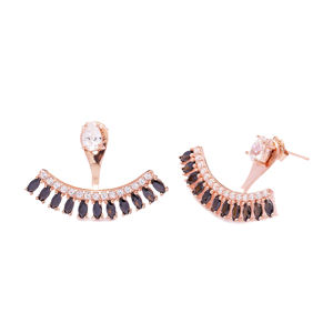 การออกแบบที่เรียบง่าย Marquise รูปร่างนิลหินแจ็คเก็ตหูตุรกีในแบบฉบับขายส่ง925เครื่องประดับเงินสเตอร์ลิง - Product Image 4