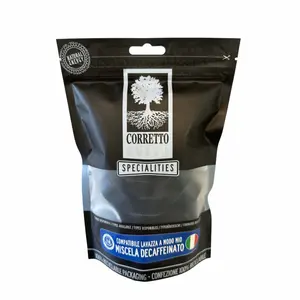 Miscela Decaffeinato italiano Miscela di caffè tostato senza caffeina stand-up pouch 18 capsule processo di estrazione dell'acqua per caffeina