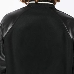 Chaqueta universitaria de invierno hecha a medida con mangas de cuero y parches de chenilla de lana chaqueta de Chicago Letterman a la venta - Product Image 5