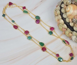 Đồ trang sức thời trang ngọc lục bảo <span class=keywords><strong>ruby</strong></span> Vòng cổ 925 Sterling Bạc đa đá quý Vòng cổ chuyển đổi Vòng cổ quà tặng cho kỷ niệm - Product Image 4