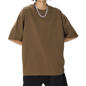 เสื้อยืดโอเวอร์ไซส์สำหรับผู้ชายผ้าคอตตอนสีดำขนาดพิเศษขนาด350กรัม - Product Image 4