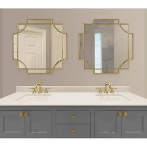 Miroirs muraux à double cadre de qualité supérieure pour la décoration du salon Commandes en gros Grands modèles de luxe et pleine grandeur Panneaux de miroirs muraux de luxe - Product Image 4