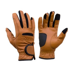 Guantes Profesionales Anti-Arrancamiento para Montar a Caballo para Hombre, Cuero Sintético Personalizado, Dedos Completos, Cierre de Velcro, Elásticos y Ligeros - Product Image 4