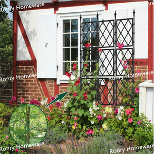 Support de jardin <span class=keywords><strong>en</strong></span> fer pour plantes grimpantes avec design tressé, pour haies et fleurs - Rectangulaire moderne thermolaqué 160x85cm - Product Image 3