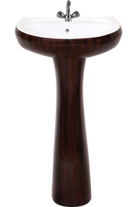 Meilleure vente Support de sol en céramique monobloc moderne Piédestal de lavabo Qualité supérieure Motif fantaisie pour application dans la salle de bain - Product Image 6