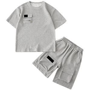 Servicio OEM Personalizado, Conjunto de Ropa de Verano para Niño de Marca Propia, Tejido de Jersey Sencillo de Spandex/Poliéster, Patrón Geométrico, Estilo Casual - Product Image 3