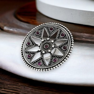 Sólido 925 plata esterlina oxidada rubí natural piedra preciosa aspecto artesanal anillo étnico hecho a mano joyería Bohemia proveedores al por mayor - Product Image 1