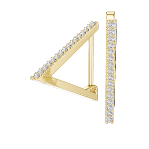 Élégantes boucles d'oreilles en or 18 carats avec barre verticale et diamants de laboratoire 0,096 ct, clarté VVS-VS EF, disponibles en or 18 carats/14 carats/10 carats et en argent 925 - Product Image 1
