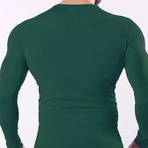 Camiseta de compresión para hombre, manga larga, poliéster personalizado, respetuoso con el medio ambiente, transpirable, rendimiento, entrenamiento de gimnasia, Fitness de secado rápido - Product Image 4