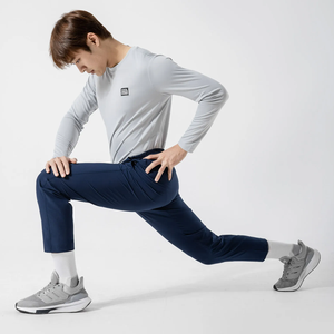 กางเกงผ้าแคนวาสขาวกลางเอวแบบลำลองของผู้ชาย OEM กางเกงทรงดินสอผ้ายืดน้ำหนักเบาสไตล์สปอร์ตพร้อมเชือกรูด - Product Image 3