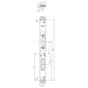 Door & <b>Window</b> Bolt Locking <b>Latch</b> U-Shaped Faceplate 25 Mm Right Silver-Colored FUHR - Product Image 3