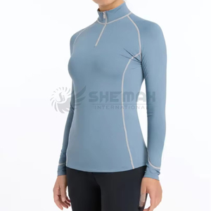 Respirant dernières couches de base d'équitation professionnelles pour femmes vêtements d'équitation avec des panneaux de coupe minces athlétiques et un contrôle de l'humidité - Product Image 1