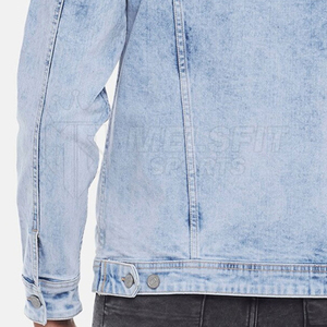 Veste en jean vintage en coton pour homme, manches longues, logo personnalisé, fermeture éclair, vestes en jean pour homme, prix de gros, vestes pour homme - Product Image 5