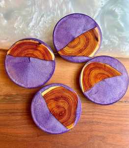 Premium Quality Customizable Square & Round <b>Epoxy</b> Wood Resin Coaster Set Classic Style Mats & Pads - Product Image 1
