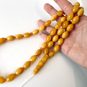 ลูกปัดอำพันบอลติกสีเหลืองธรรมชาติทรงรีสำหรับทำลูกประคำ 45 เม็ด - Product Image 1