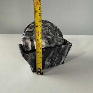 ชุดที่รองแก้วหินอ่อนขาวดำ3ชิ้นพร้อมที่วาง - Product Image 6