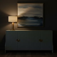 Étagère Second Moon noire avec pieds, vert et gris, en chêne massif et MDF, meuble de cuisine moderne, table de cuisine, mobilier d'intérieur