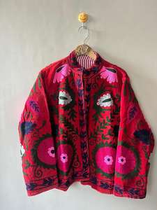 Veste d'hiver ethnique vintage en coton, brodée à la main, respirante, matelassée, style Suzani - Product Image 2